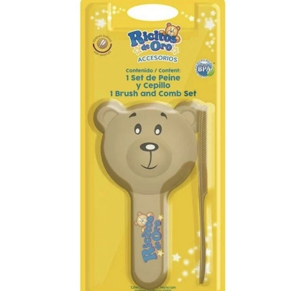 Kids Bear Brush and Comb Set - Brown